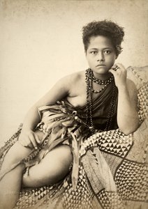 Mulher, Samoa (albumen print)